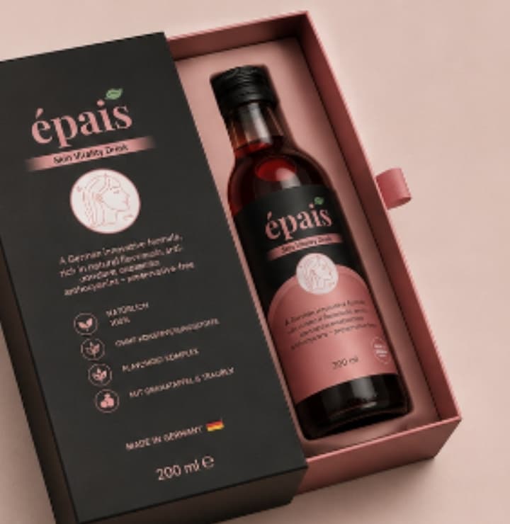 épais Skin Vitality Drink in edler schwarz-rosé Magnetbox (Produktfoto)